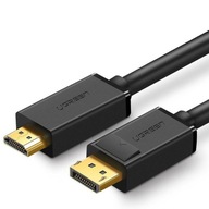 Ugreen kábel HDMI - DisplayPort 4K 30 Hz 32 AWG 2 m čierny