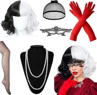 DÁMSKY KOSTÝM CRUELLA DISCIPLINE SET DOPLNKOV RETRO COSPLAY 70. roky 20. storočia. DÁMSKY KOSTÝM CRUELLA DISCIPLINE SET DOPLNKOV RETRO COSPLAY 70. roky 20. storočia.