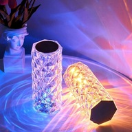 Krištáľová stolová lampa nočný diamantový projektor rose ideálny darček