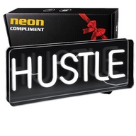 Veľký neónový LED držiak USB Hustle na stenu