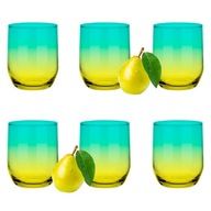 6x 300ml ŽLTOTYRKYSOVÉ POHÁRKO, NÁPOJE, ŠŤAVY 6x 300ml ŽLTOTYRKYSOVÉ POHÁRKO, NÁPOJE, ŠŤAVY