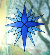 Viaccípa hviezda modrá vitráž Tiffany