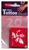 Sada tetovacích šablón pre dievčatá, 20 kusov