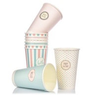 Pastelový papierový pohár s nápisom 400ml 50 ks Pastelový papierový pohár s nápisom 400ml 50 ks