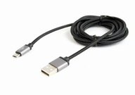 Micro USB kábel, textilný oplet/1,8m/čierny Micro USB kábel, textilný oplet/1,8m/čierny