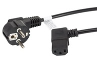 Lanberg CEE 7/7 -> IEC 320 C13 napájací kábel lomený 1,8m VDE čierny