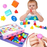 KORÁLKY DREVENÉ BLOKY NA NITOVANIE MONTESSORI KORÁLKY DREVENÉ BLOKY NA NITOVANIE MONTESSORI