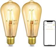 Sada 2 Smart WiFi Edison Vintage LED žiaroviek