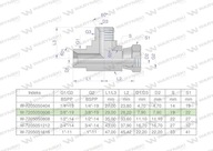 Asymetrické palcové hydraulické T-kus BBA 3/8" BSP (XEVL) Waryński Asymetrické palcové hydraulické T-kus BBA 3/8" BSP (XEVL) Waryński