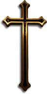 Gala náhrobný kríž, mosadz, výška 30 cm