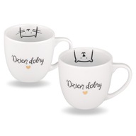 Sada šálok 300 ml - dobré ráno mačiatko / medvedíka - darček pre páry Sada šálok 300 ml - dobré ráno mačiatko / medvedíka - darček pre páry
