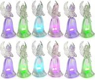 Svietiaca figúrka anjelskej lampy, LED dekorácia anjela na batérie - sada 12 ks. Svietiaca figúrka anjelskej lampy, LED dekorácia anjela na batérie - sada 12 ks.