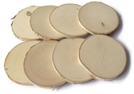 Plátky dreva 8 ks brezy diskov 10-12 cm Plátky dreva 8 ks brezy diskov 10-12 cm