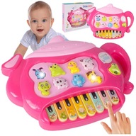 HUDOBNÝ ORGÁN Vzdelávacie MINI PIANO 5 režimov Zvuky zvierat LED HUDOBNÝ ORGÁN Vzdelávacie MINI PIANO 5 režimov Zvuky zvierat LED