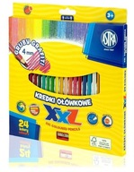 Šesťhranné ceruzky 24 farieb ASTRA
