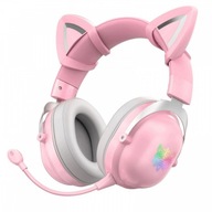 Herné slúchadlá B20 RGB mačacie uši Ružové