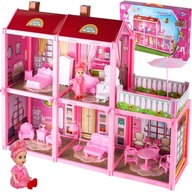 Domček pre bábiky veľká vila s bábikou na zostavenie
