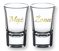 Podvádzané poháre Manželka zlatý nápis 15ml darček na svadobnú hostinu hrubé dno Podvádzané poháre Manželka zlatý nápis 15ml darček na svadobnú hostinu hrubé dno