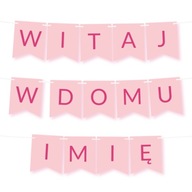 Meno Garland Welcome Home - ružový BANNER