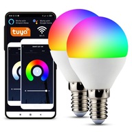 Smart Home E14 WiFi LED žiarovka TUYA 5,5W RGB 2 ks