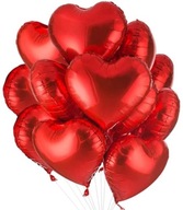 Fóliové balóny Hearts Red Valentínske héliové 10 ks Fóliové balóny Hearts Red Valentínske héliové 10 ks