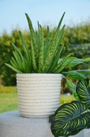 BIELY kvetináč, 28 cm, šnúrka, minimalistický štýl BIELY kvetináč, 28 cm, šnúrka, minimalistický štýl