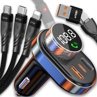 NABÍJAČKA DO AUTA SO VSTAVANÝM FM BLUETOOTH VYSIELAČOM + USB KÁBEL 3 V 1 NABÍJAČKA DO AUTA SO VSTAVANÝM FM BLUETOOTH VYSIELAČOM + USB KÁBEL 3 V 1