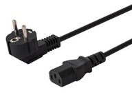 Schuko samec napájací kábel - IEC C13, lomený, 1,8 m, CL-98
