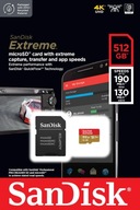512 GB SanDisk Extreme 190 MB/s A2 micro SD karta 512 GB SanDisk Extreme 190 MB/s A2 micro SD karta