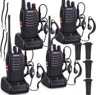 4x WALKIE TALKIE BAOFENG BF888S PMR vysielačka + SLÚCHADLÁ s dlhým dosahom