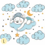 L samolepky na stenu BEAR CLOUDS mesiac 50x100cm L samolepky na stenu BEAR CLOUDS mesiac 50x100cm