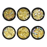 6 Box 3d Nail Sequins Púder na nechty 6 Box 3d Nail Sequins Púder na nechty