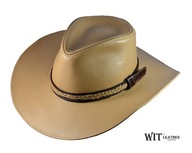 Kožený kovbojský klobúk Mississippi - svetlo hnedá