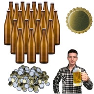 SKLENENÉ FĽAŠE NA PIVNÝ CIDER HNEDÁ 500 ml 0,5 L VICHY 20 ks viečka ZADARMO SKLENENÉ FĽAŠE NA PIVNÝ CIDER HNEDÁ 500 ml 0,5 L VICHY 20 ks viečka ZADARMO