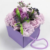 AwGifts Mydlová kytica_Lavenderové ruže a karafiáty