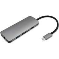 Hub adaptér USB-C 3.1 6v1 USB 3.0 HDMI 4K RJ45 SD