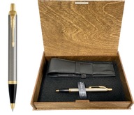 PARKER IM pero + PUZDRO DREVENÉ GRAVENÉ RR 1Z09