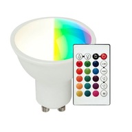 V-TAC LED žiarovka 4,8W GU10 Diaľkové ovládanie VT-2244-N-1 RGB+4000K 420lm V-TAC LED žiarovka 4,8W GU10 Diaľkové ovládanie VT-2244-N-1 RGB+4000K 420lm