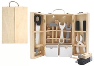 Drevená dielňa v kufri Náradie Zásuvky DIY Drevená dielňa v kufri Náradie Zásuvky DIY