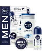 Nivea Men Set Active Sensitive gél 250ml + roll-on 50ml + krém 30ml Nivea Men Set Active Sensitive gél 250ml + roll-on 50ml + krém 30ml