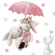 Nálepky na stenu KRÁLIKY DOTS UMBRELLA MOTTERFLY Nálepky na stenu KRÁLIKY DOTS UMBRELLA MOTTERFLY
