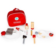DREVENÁ TAŠKA NA LEKÁRSKU SÚPRAVU + 9 PRVKOV. ECOTOYS DREVENÁ TAŠKA NA LEKÁRSKU SÚPRAVU + 9 PRVKOV. ECOTOYS