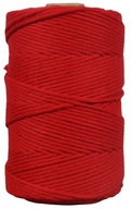 Bavlnená šnúrka na makramé, 3mm, 200m, červená Bavlnená šnúrka na makramé, 3mm, 200m, červená