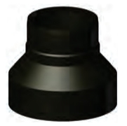 Čierny oceľový redukčný komín priemer krbu 200/130