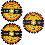 3x Kotúč na drevo 165x20mm ELITE DeWALT DT10397