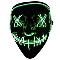 Halloweenska maska ​​LED ZELENÁ