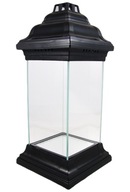 Lucerna lampáš čierna klasická sklenená sviečka