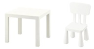 IKEA LACK Table+ MAMMUT Detská stolička biela IKEA LACK Table+ MAMMUT Detská stolička biela