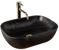 BELINDA BLACK MARBLE MATTE REA umývadlo na dosku