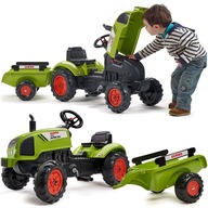FALK Claas Green Tractor s pedálmi Horn Trailer na 2 roky.